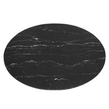 Modway EEI-5226-GLD-BLK Lippa 42" Oval Artificial Marble Dining Table