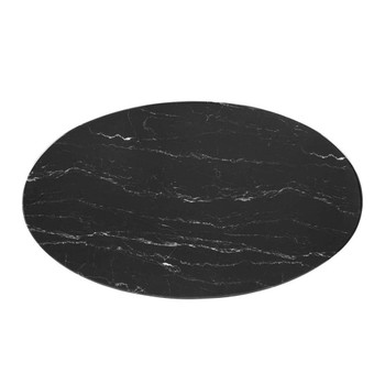 Modway EEI-5283-ROS-BLK Lippa 48" Oval Artificial Marble Coffee Table