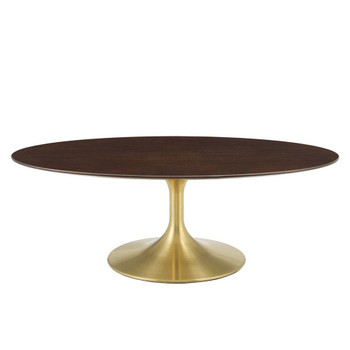 Modway EEI-5519-GLD-CHE Lippa 48" Oval Wood Coffee Table