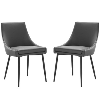 Modway EEI-4827 Viscount Leather Dining Chairs - Set of 2