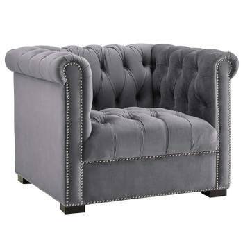 Modway Heritage Performance Velvet Armchair Gray EEI-3065-GRY