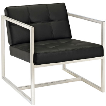 Modway Hover Upholstered Vinyl Lounge Chair Black EEI-263-BLK