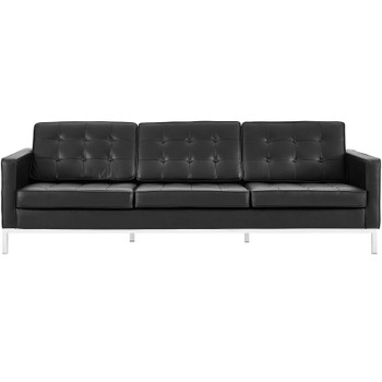 Modway Loft Leather Sofa Black EEI-2779-BLK