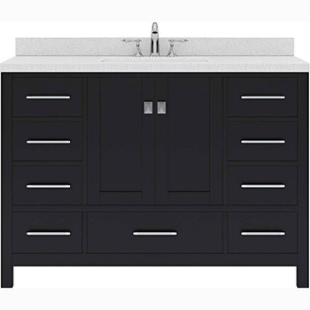 Virtu USA GS-50048-DWQRO-ES-NM Caroline Avenue 48" Single Bath Vanity in Espresso with Dazzle White Top and Round Sink