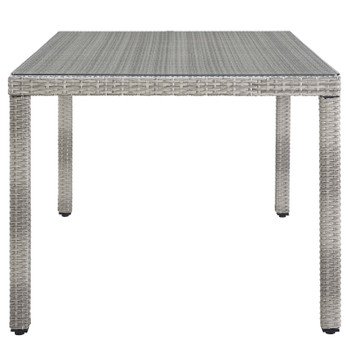 Modway Aura 68" Outdoor Patio Wicker Rattan Dining Table EEI-2921-GRY Gray