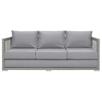 Modway Aura Outdoor Patio Wicker Rattan Sofa EEI-2923-GRY-GRY Gray Gray