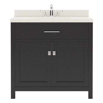 Virtu USA MS-2036-DWQSQ-ES-NM Caroline 36" Single Bath Vanity in Espresso with Dazzle White Top and Square Sink