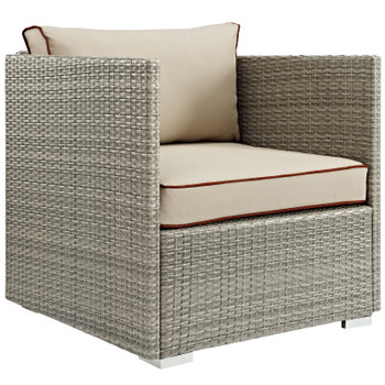 Modway Repose Outdoor Patio Armchair EEI-2960-LGR-BEI Light Gray Beige