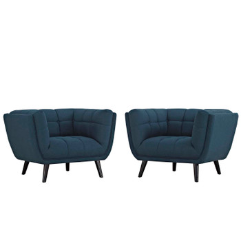 Modway Bestow 2 Piece Upholstered Fabric Armchair Set EEI-2982-BLU-SET Blue