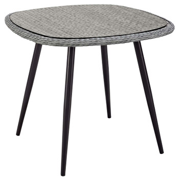 Modway Endeavor 36" Outdoor Patio Wicker Rattan Dining Table EEI-3029-GRY Gray