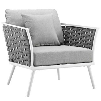 Modway Stance Outdoor Patio Aluminum Armchair EEI-3054-WHI-GRY White Gray