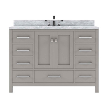 Virtu USA GS-50048-WMRO-CG-NM Caroline Avenue 48" Single Bath Vanity in Cashmere Grey with Marble Top and Round Sink