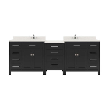 Virtu USA MD-2193-DWQSQ-ES-NM Caroline Parkway 93" Double Bath Vanity in Espresso with Dazzle White Top and Square Sink