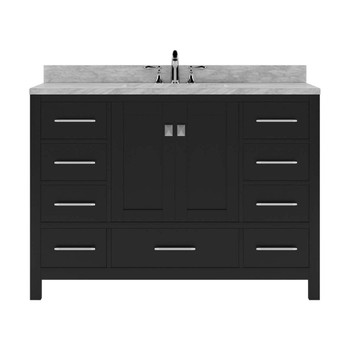 Virtu USA GS-50048-WMSQ-ES-NM Caroline Avenue 48" Single Bath Vanity in Espresso with Marble Top and Square Sink