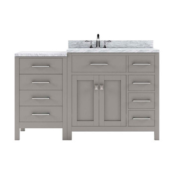 Virtu USA MS-2157R-WMSQ-CG-NM Caroline Parkway 57" Single Bath Vanity in Cashmere Grey with Marble Top and Square Sink