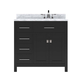 Virtu USA MS-2136L-WMSQ-ES-NM Caroline Parkway 36" Single Bath Vanity in Espresso with Marble Top and Square Sink