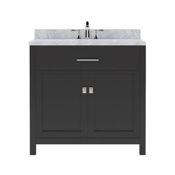 Virtu USA MS-2036-WMSQ-ES-NM Caroline 36" Single Bath Vanity in Espresso with Marble Top and Square Sink