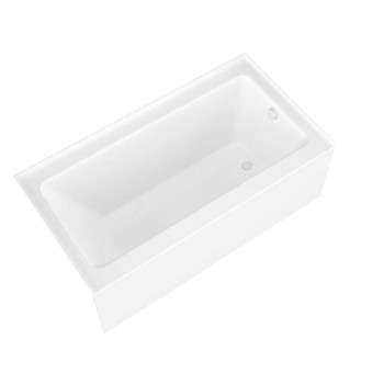 ANZZI 5 Ft. Acrylic Right Drain Rectangle Tub In White with 34" x 58" Frameless Tub Door In Brushed Nickel - SD05301BN-3260R