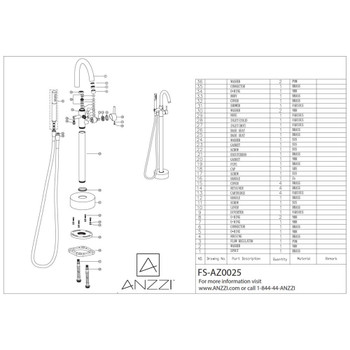 ANZZI Coral Series 2-Handle Freestanding Claw Foot Tub Faucet with Hand Shower In Brushed Nickel - FS-AZ0047BN