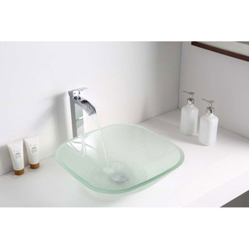 ANZZI Vista Series Deco-Glass Vessel Sink In Lustrous Frosted Finish - LS-AZ081