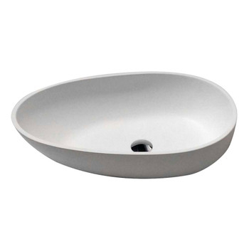 ANZZI Trident One Piece Solid Surface Vessel Sink In Matte White - LS-AZ606a