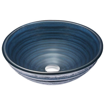 ANZZI Rongomae Series Deco-Glass Vessel Sink In Coiled Blue - LS-AZ8097