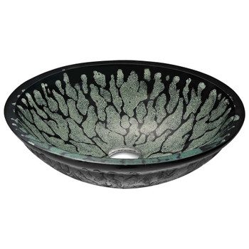 ANZZI Patuvendi Series Deco-Glass Vessel Sink In Lustrous Black - LS-AZ8098