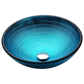 ANZZI Taba Series Deco-Glass Vessel Sink In Lustrous Blue - LS-AZ8099