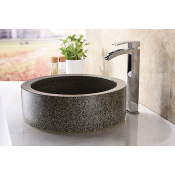 ANZZI Black Iro Vessel Sink In Speckled Stone - LS-AZ8202