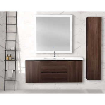 ANZZI 48" W x 20" H x 18" D Bath Vanity Set In Dark Brown with Vanity Top In White with White Basin And Mirror - VT-MR4SCCT48-DB