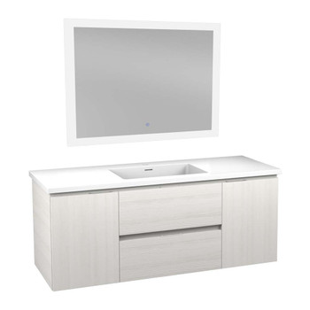 ANZZI 48 In W x 20 In H x 18 In D Bath Vanity In Rich White with Cultured Marble Vanity Top In White with White Basin & Mirror - VT-MRCT48-WH