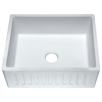 ANZZI Petima Farmhouse Reversible Apron Front Solid Surface 24" Single Basin Kitchen Sink In White - K-AZ8321
