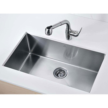 ANZZI Vanguard Undermount Stainless Steel 30" 0-Hole Single Bowl Kitchen Sink In Brushed Satin - K-AZ3018-1A