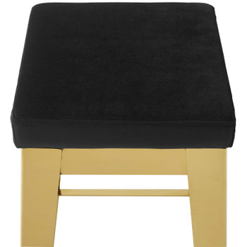 Modway Arrive Gold Stainless Steel Performance Velvet Bar Stool EEI-3268-GLD-BLK Gold Black