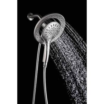 ANZZI Valkrie Two-In-One 3-Spray 7.48" Dual Wall Mount Fixed And Handheld Shower Head In Brushed Nickel And Magna-Diverter - SH-AZ067BN