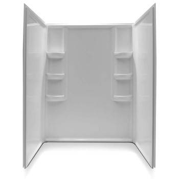 ANZZI Vasu 60" x 36" x 74" 3-Piece Diy Friendly Alcove Shower Surround In White - SW-AZ8076
