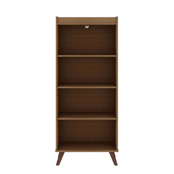 Manhattan Comfort 12PMC10 Hampton 4-Tier Bookcase with Solid Wood Legs in Maple Cream