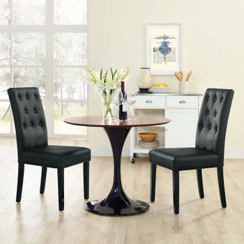 Modway Confer Dining Side Chair Vinyl Set of 2 EEI-3323-BLK Black