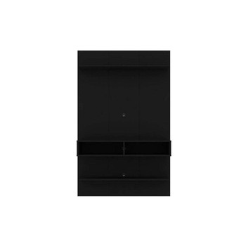 Manhattan Comfort 237BMC8 Libra Long Floating 45.35 Wall Entertainment Center with Overhead Shelf in Black