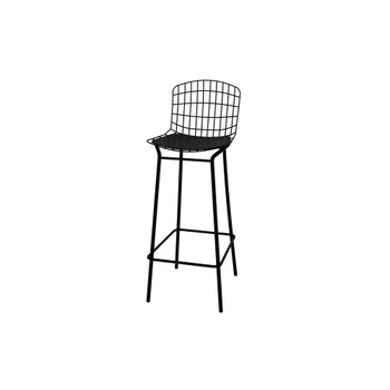 Manhattan Comfort 198AMC3 Madeline 41.73" Barstool with Seat Cushion in Black