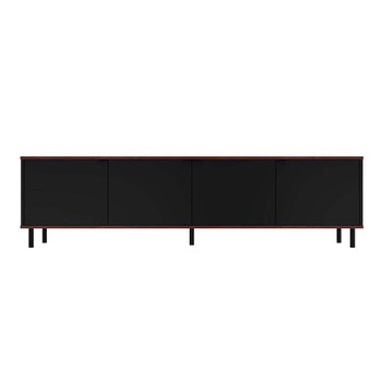 Manhattan Comfort 303AMC226 Mosholu 77.04 TV Stand with 4 Shelves in Black and Nut Brown