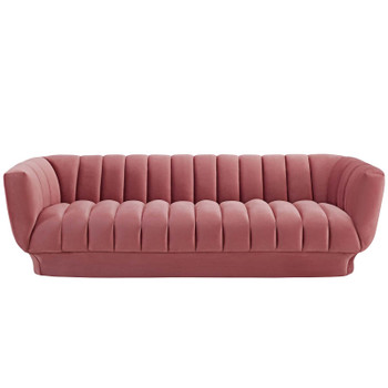 Modway Entertain Vertical Channel Tufted Performance Velvet Sofa EEI-3351-DUS Dusty Rose