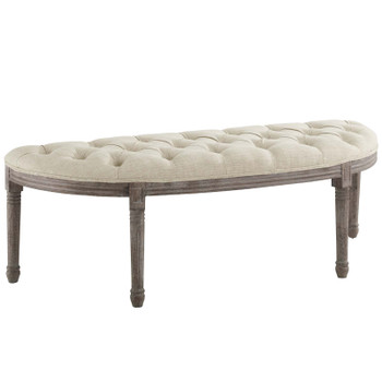 Modway Esteem Vintage French Upholstered Fabric Semi-Circle Bench EEI-3369-BEI Beige
