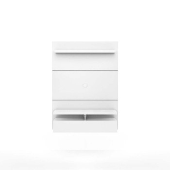 Manhattan Comfort 25052 City 1.2 Floating Wall Theater Entertainment Center in White Gloss