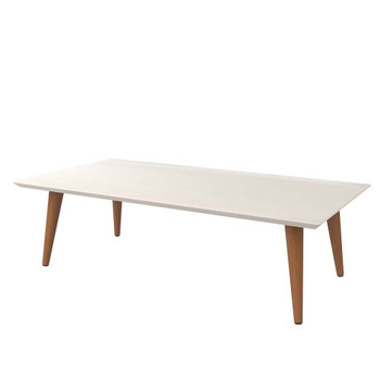 Manhattan Comfort 89451 Utopia 11.81" High Rectangle Coffee Table with Splayed Legs in White Gloss
