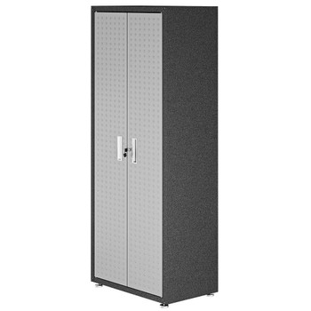 Manhattan Comfort 1GMCF Fortress Textured Metal 75.4" Garage Cabinet with 4 Adjustable Shelves in Grey