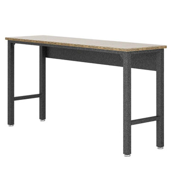 Manhattan Comfort 6GMC Fortress 72.4" Garage Table in Natural Wood and Steel