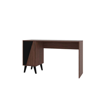 Manhattan Comfort 134AMC158 Hogan 2- Shelf Mid-Century Office Desk in Dark Brown