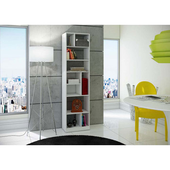 Manhattan Comfort 22AMC6 Valenca Bookcase 4.0 with 10 shelves in White