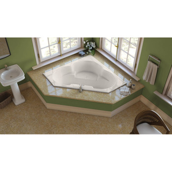 Malibu Abaka Triangle Combination Whirlpool and Massaging Air Jet Bathtub, 59-Inch by 59-Inch by 23-Inch